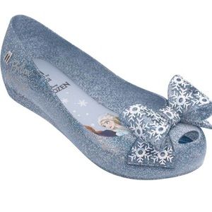 Like new mini Melissa frozen flats jelly bow shoes